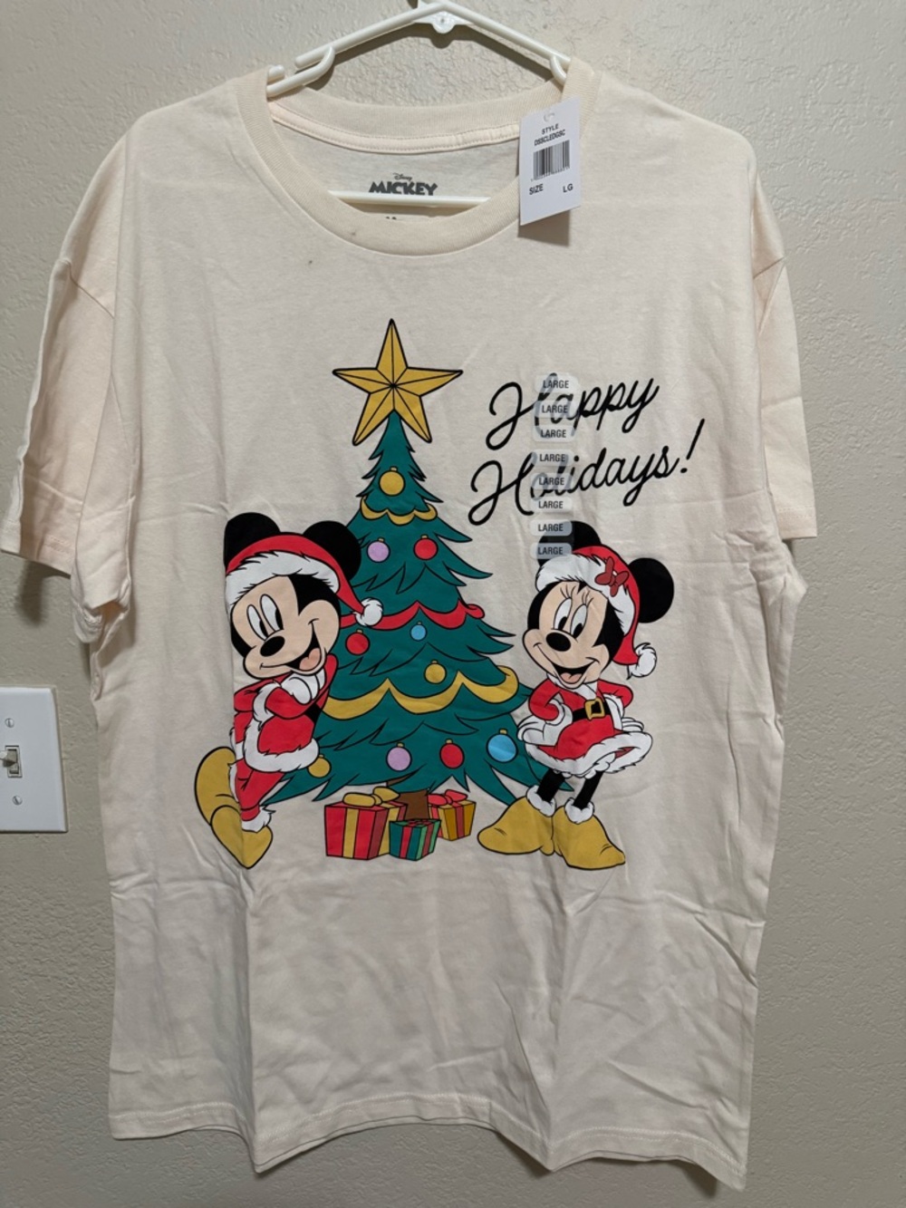Disney Mickey Minnie Holiday Shirt Size Large